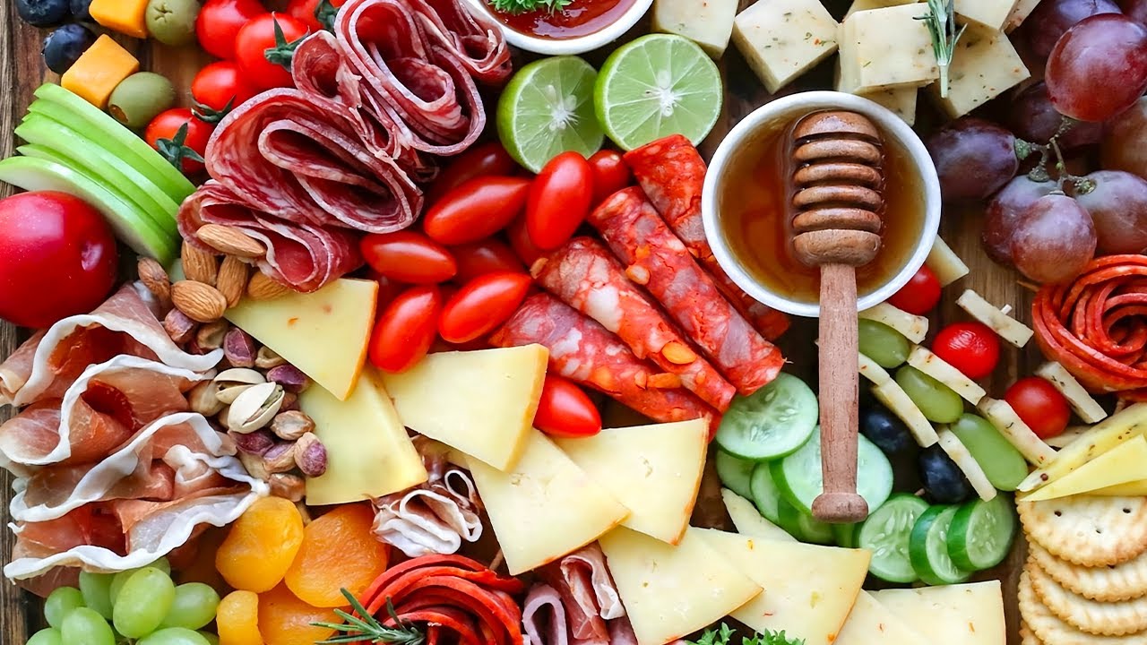 Идеи для сервировки мясной и сырной доски | Как сделать такую ​​доску | Простая сервировка сырной...