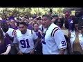 LSU FOOTBALL PLAYER BREIDEN FEHOKO DOES THE HAKA WITH HIS DAD BEFORE THE GAME