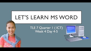TLE 7 ICT W4 Day 4 5 Ms Word Environment, Page Break, Table of Contents