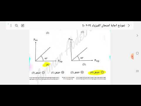 حل امتحان الفيزياء للثانويه العامه ٢٠٢٤