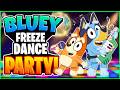 ❄️BLUEY FREEZE DANCE PARTY❄️ Fun Brain Break Games | Just Dance For Kids | Danny Go | Floor is lava