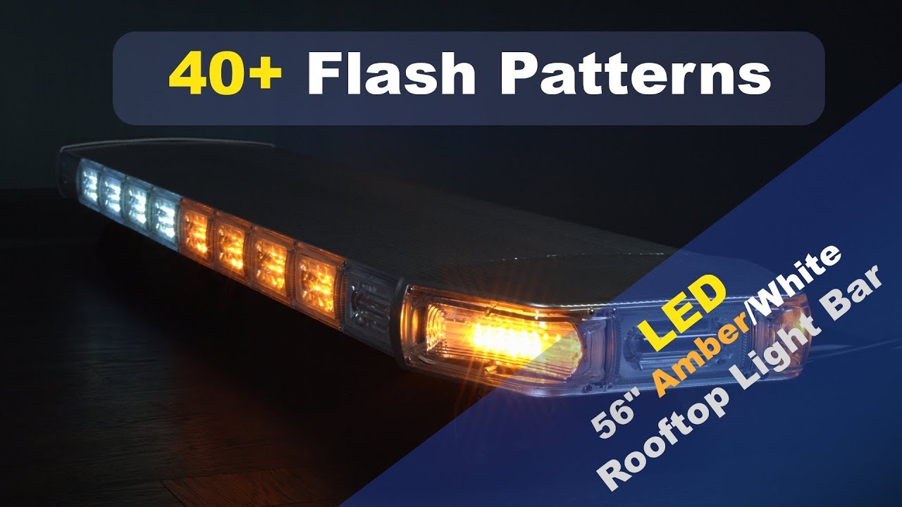 Full Flash Pattern Demo LED 56" AmberWhite Rooftop Light Bar (40