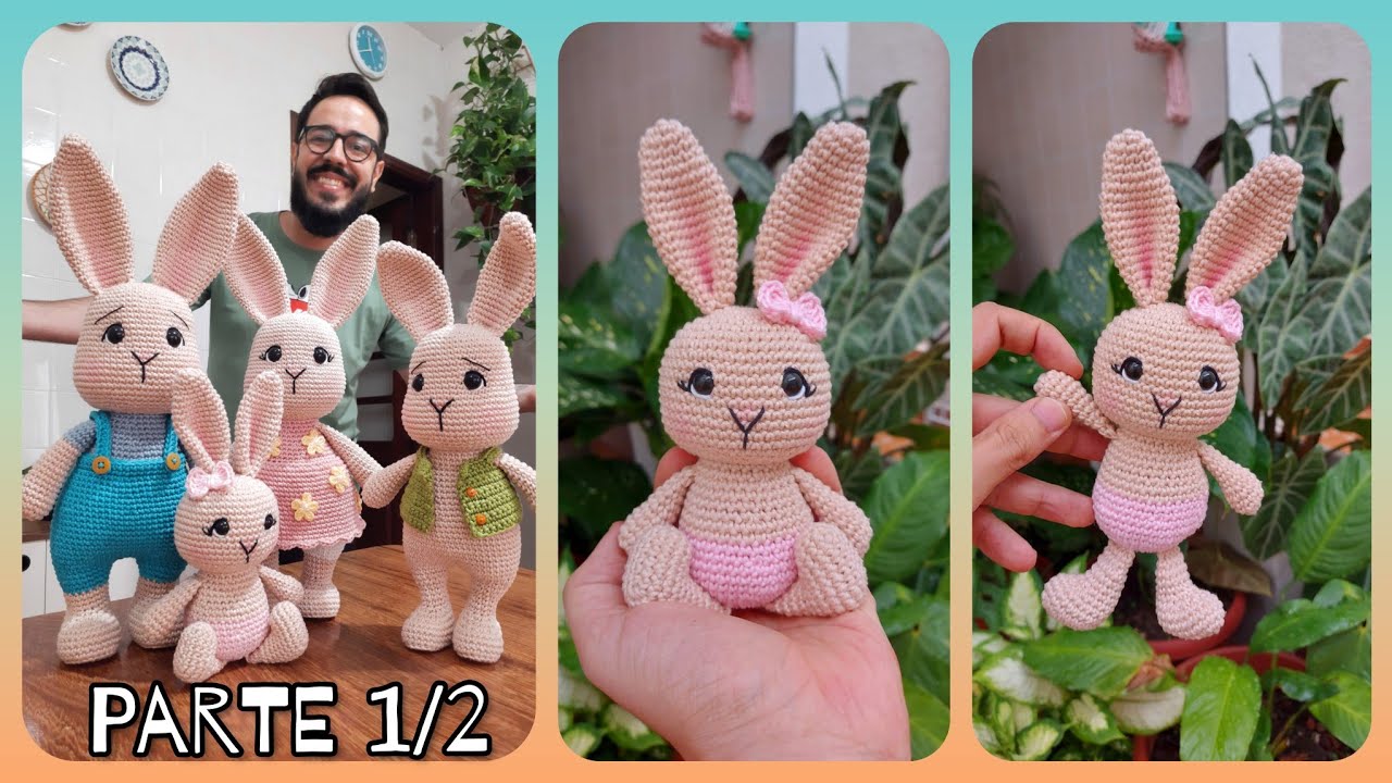 Mini Coelha Amigurumi Passo A Passo - A Caçulinha - Coleção Família Coelhos Do Ti - ( Parte 1/2 )