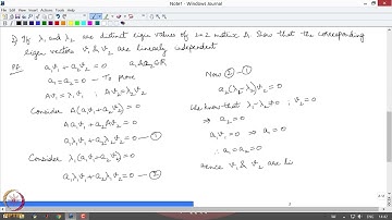 Tutorial 2 on Linear Algebra #swayamprabha #ch19