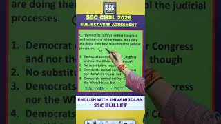 SSC CHSL  2026| Subject -Verb Agreement | #sscbullet #englishwithshivanisolan #ssc #competition
