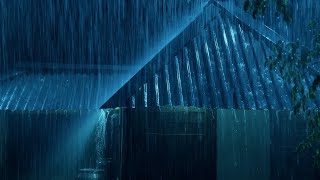 Night Thunderstorm Sounds | Torrential Rain on Tin Roof & Intense Thunder | White Noise for Sleeping