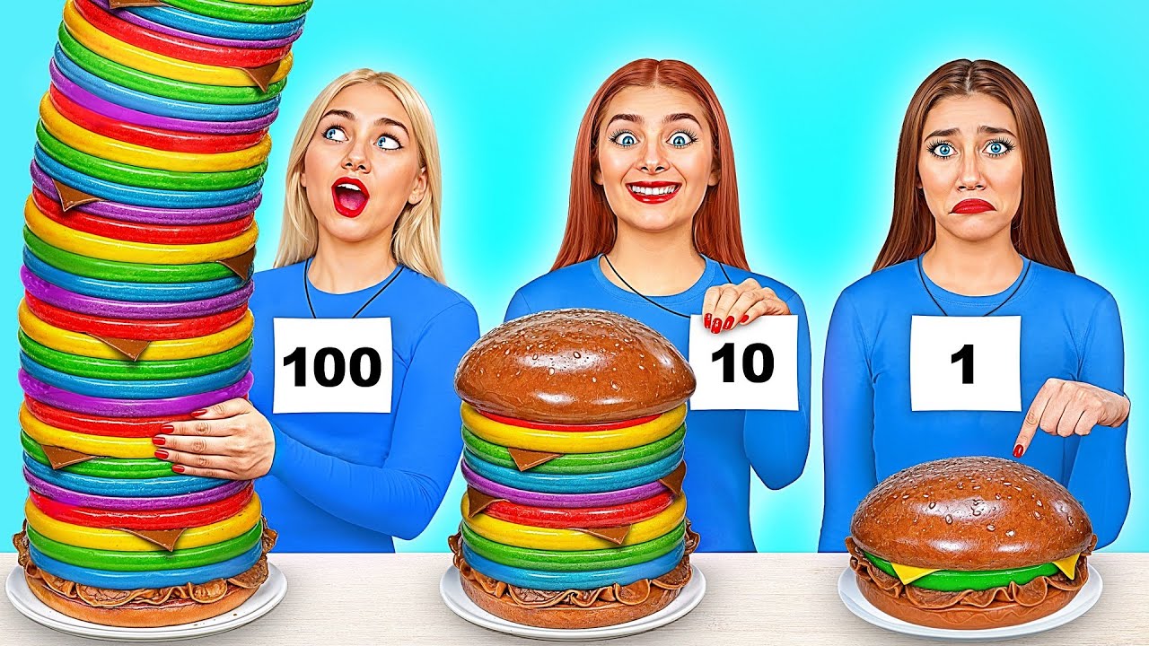 100 खाद्य परतें चुनौती | शानदार फ़ूड हैक्स TeenDO Challenge