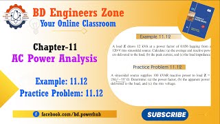 AC Power Analysis (Chapter-11) || Example: 11.12 & P.P :11.12 || Fundamentals of Electric Circuits