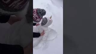 Not impressed! First snow Angel ❄️🥹 #shorts