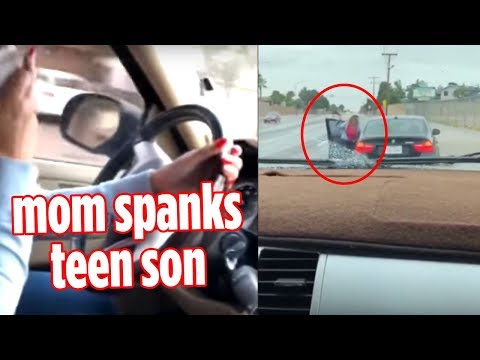 Texas mom spanks teen son after he took off in her BMW