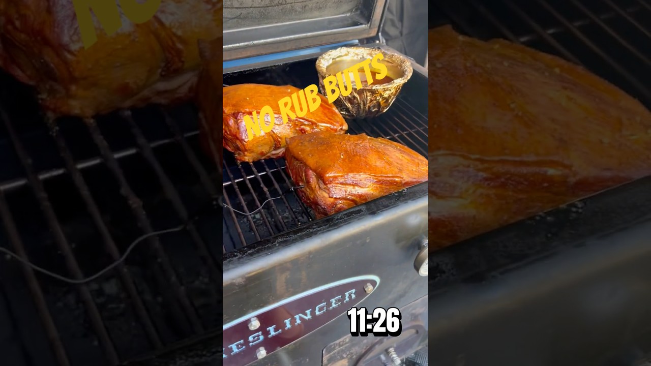 Butts with no rub and the Fat Daddy V Basket in a Smokeslinger. This will be a series soon.