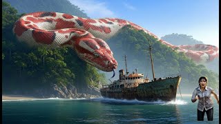 A Girl Alone Surviving In The Forest | Giant Snake Hunting at Sea - Part 4