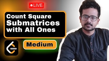 1277 Count Square Submatrices With All Ones | Dynamic Programming | Matrix