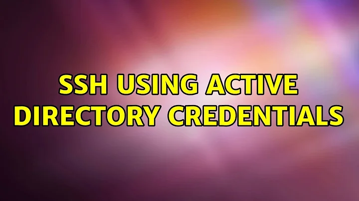 SSH using Active Directory credentials
