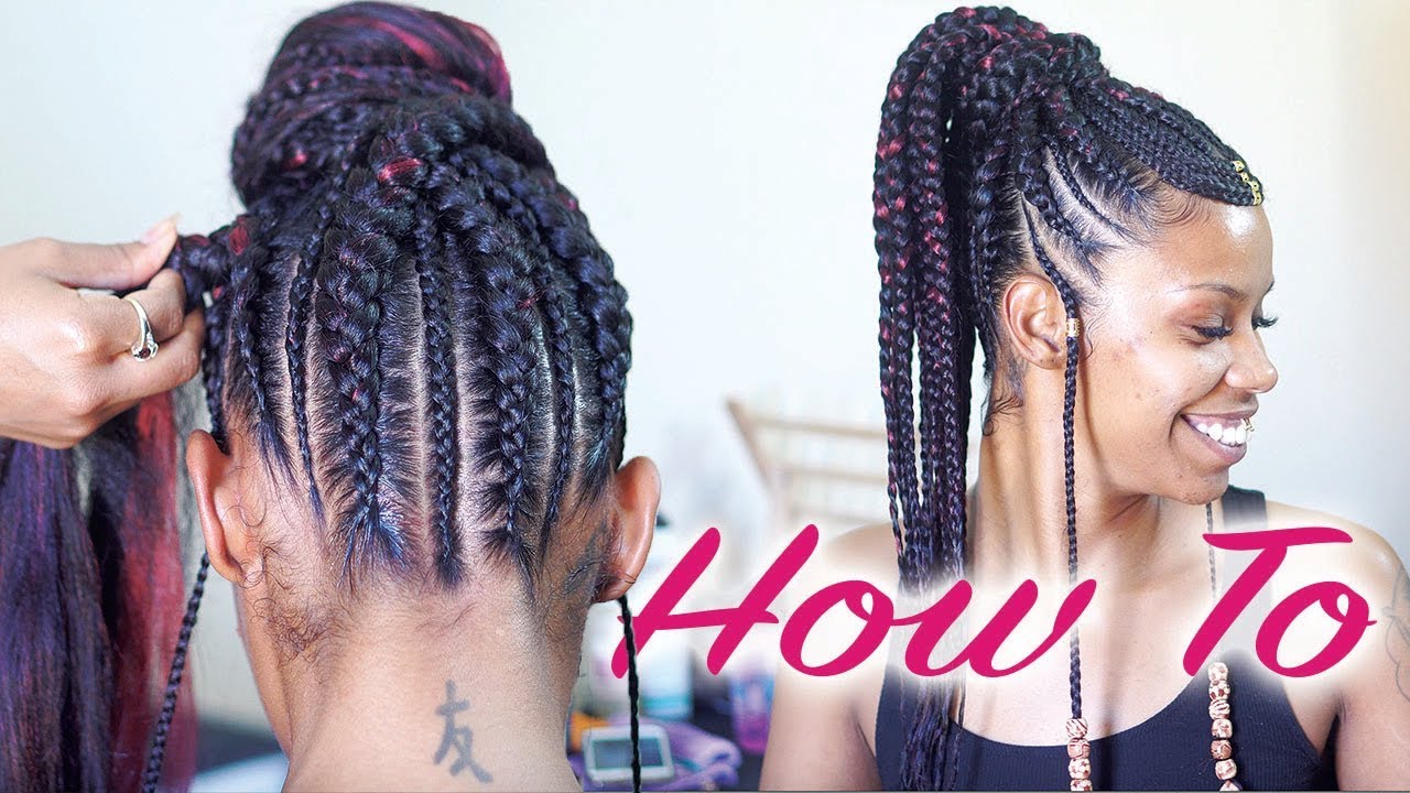 Tribal Braids Tutorial Feed In Braids Ponytail