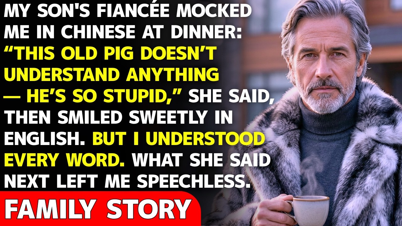 My Son’s Fiancée Mocked Me in Chinese at Dinner, Her Smile Vanished When I Responded...