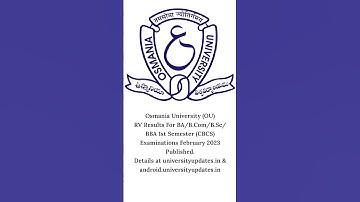 Osmania University RV Results UG 1st Semester (CBCS) Examinations February 2023 Published.