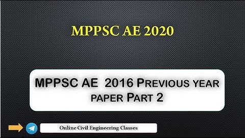 MPPSC AE  2016 Previous year paper Part 2 || MPPSC AE 2020