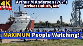 ⚓️MAXIMUM People Watching! Ship Arthur M. Anderson arrives Duluth, MN