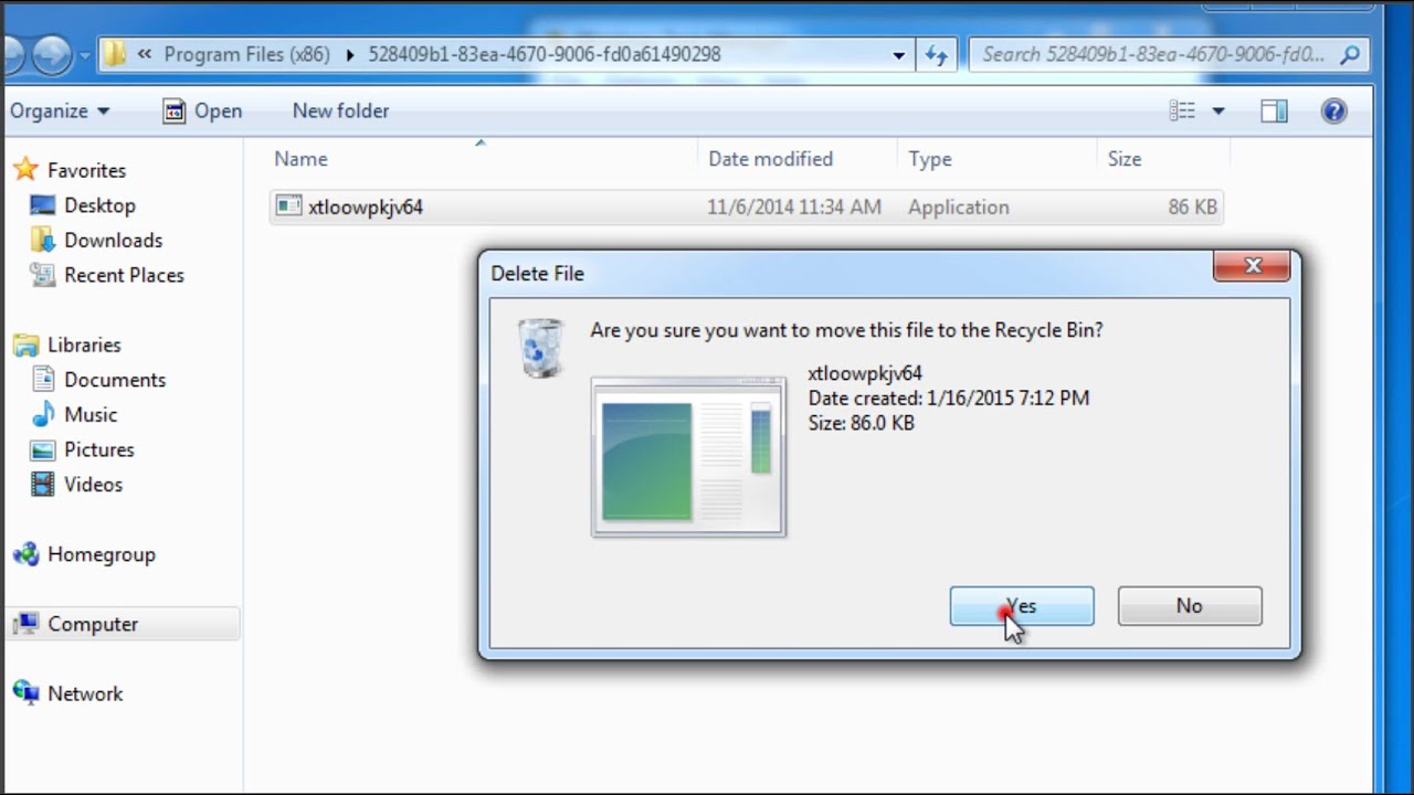 How to remove xtloowpkjv64.exe virus