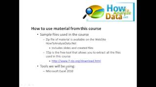 Software testing using excel - How to use material in this course