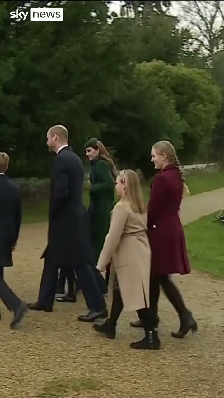 Royal family arrive for Christmas service