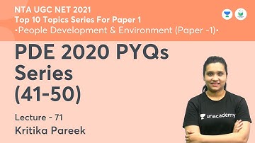 PDE 2020 PYQs Series (41-50) | People Development Environment  | NTA UGC NET 2021 |Kritika Pareek