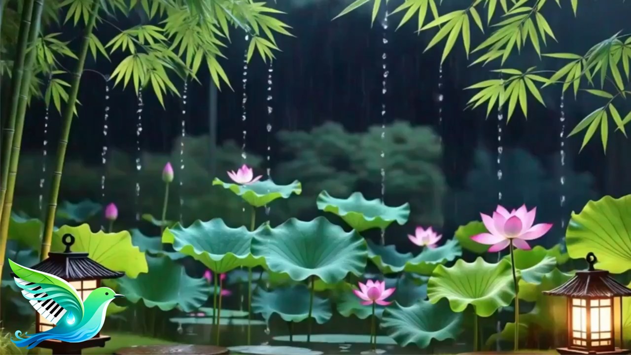 Peaceful Piano Music with Rainfall Surrounding Atmosphere 🌙 for Deep Sleep Inner Healing and Comfort
