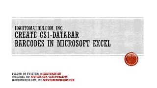 How to Create GS1 DataBar Barcodes in Microsoft Excel