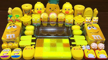 YELLOW Slime ! Mixing Random Things into Store Bought Slime ! Satisfying Slime Video #141