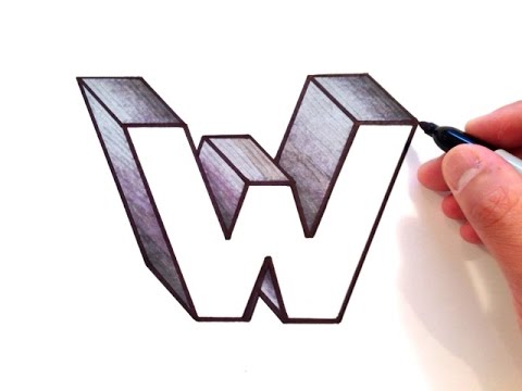 How to Draw the Letter  W  in 3D  YouTube