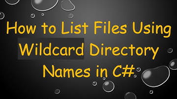 How to List Files Using Wildcard Directory Names in C#