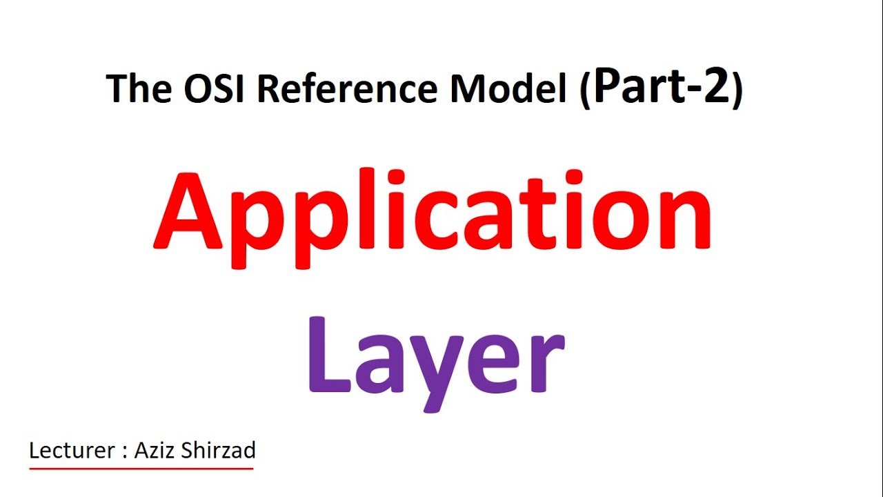 Application Layer - YouTube