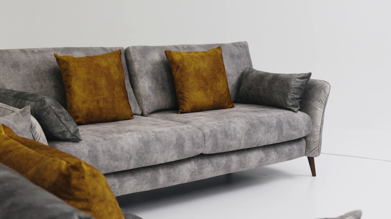 FIGARI - 2-Sitzer Sofa im Scandi-Design mit Dekokissen