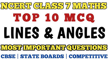 Best MCQ Class 7 Lines and Angles Chapter 5 || LINES AND ANGLES || NCERT || MCQ || Class7 Maths MCQ