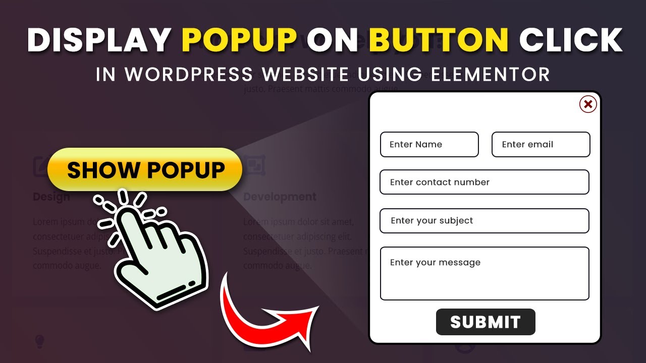 How to open popup on button click in Elementor WordPress | Open popup ...