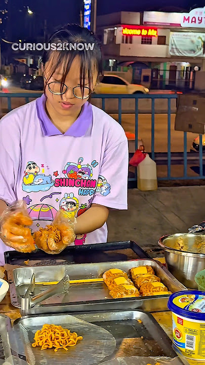 Beautiful Chef Makes SPICY Buldak Ramen Rice Paper Rolls 🌶️🔥 Viral Malaysian Street Food