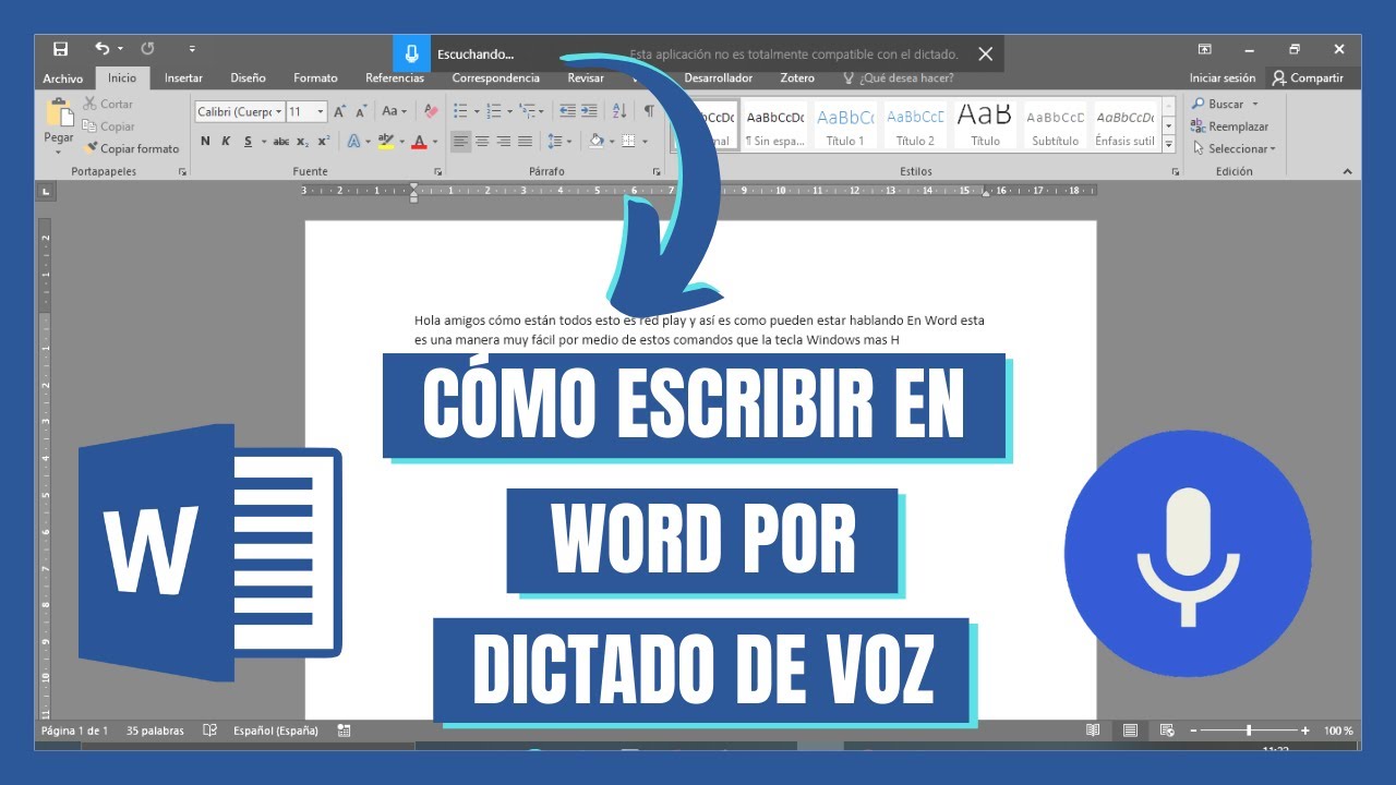 Como Escribir En Word 🗣️ CÓMO ESCRIBIR EN WORD POR DICTADO DE VOZ 📝 ESCRIBE EN WORD CON TU VOZ  📄 - YouTube