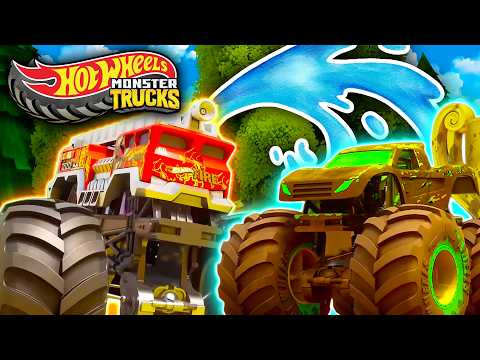 🫧 Can 5-Alarm Get Gunkster CLEAN?! | Hot Wheels Monster Trucks