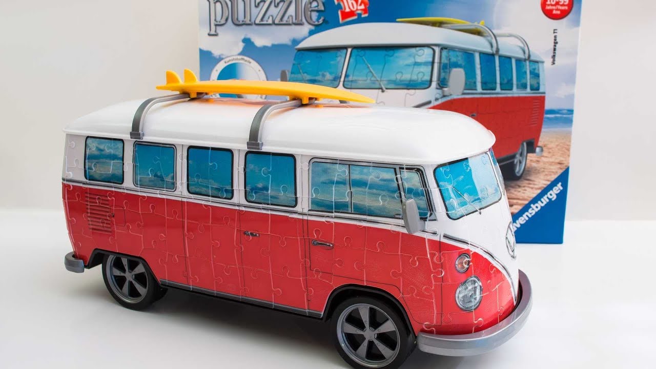 162 Teile Ravensburger 3D Puzzle Bus VW Volkswagen T1 Hippie Style 12532 