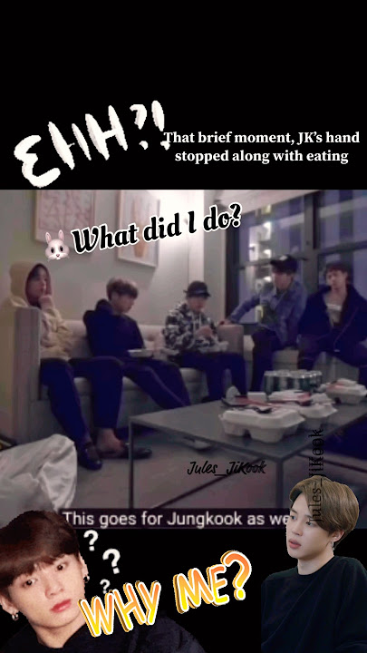 🐰: What did I do? I’m eating peacefully #jikook #jungkook #jimin #bts #taejin