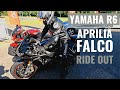 Yamaha r6  and aprilia falco  ride out to rykas
