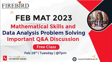 MAT 2023 | Free Class | Mathematical Skills & Data Analysis | Q&A | Problem Solving Techniques