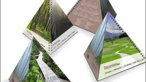 Custom Printed Triangle Pyramid Desk Calendars Personalized 401-451-1874