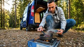 Car Camping Alone and Cooking in a Remote Forest | Solo Vanlife