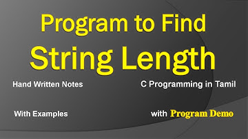 Program to Find String Length | C Programming in Tamil
