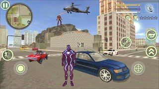 Neon Iron Stickman Rope Hero Gangstar Crime (Neon Hero Fight Super Villains) - Android Gameplay HD screenshot 5