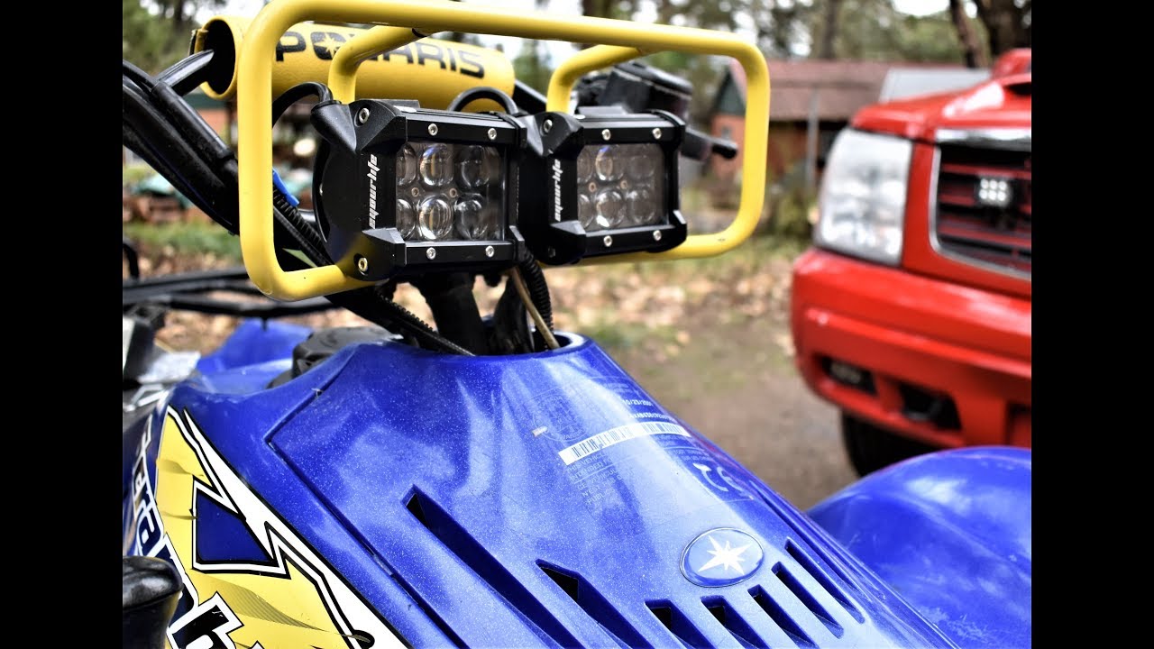 Led Pod Swap On Polaris Scrambler 400 4x4 Youtube