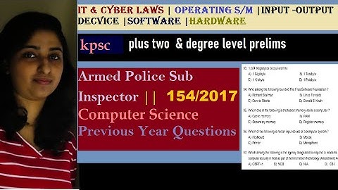 IT & CYBER LAWS✍ COMPUTER SCIENCE |  KPSC Previous Year Questions |#pscdegreelevelprelims