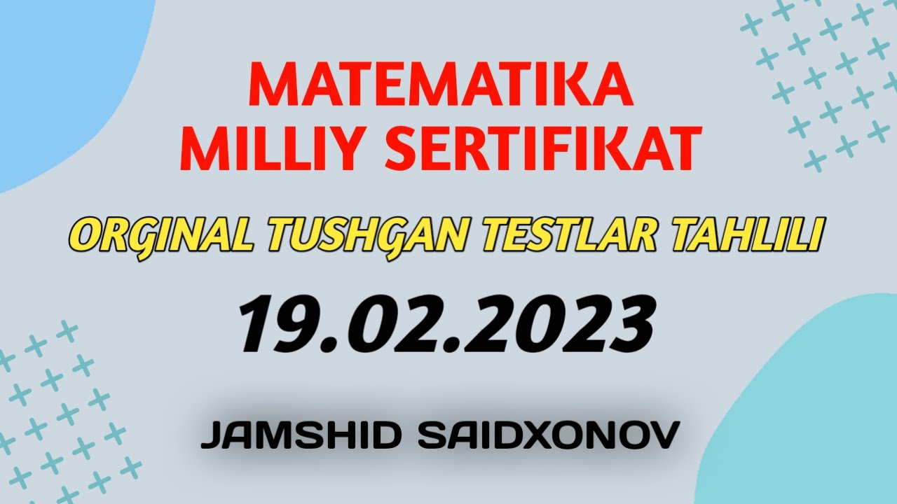 MILLIY SERTIFIKAT 19.02.2023